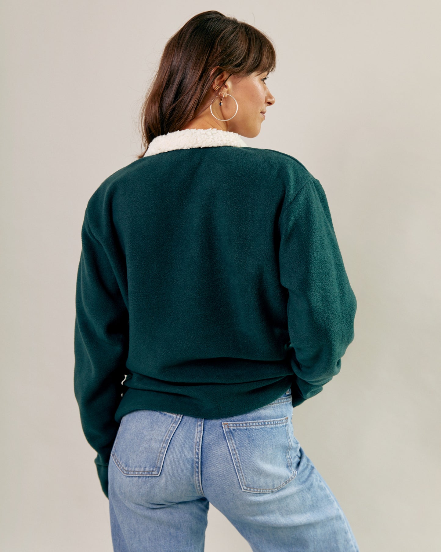 polar fleece green back