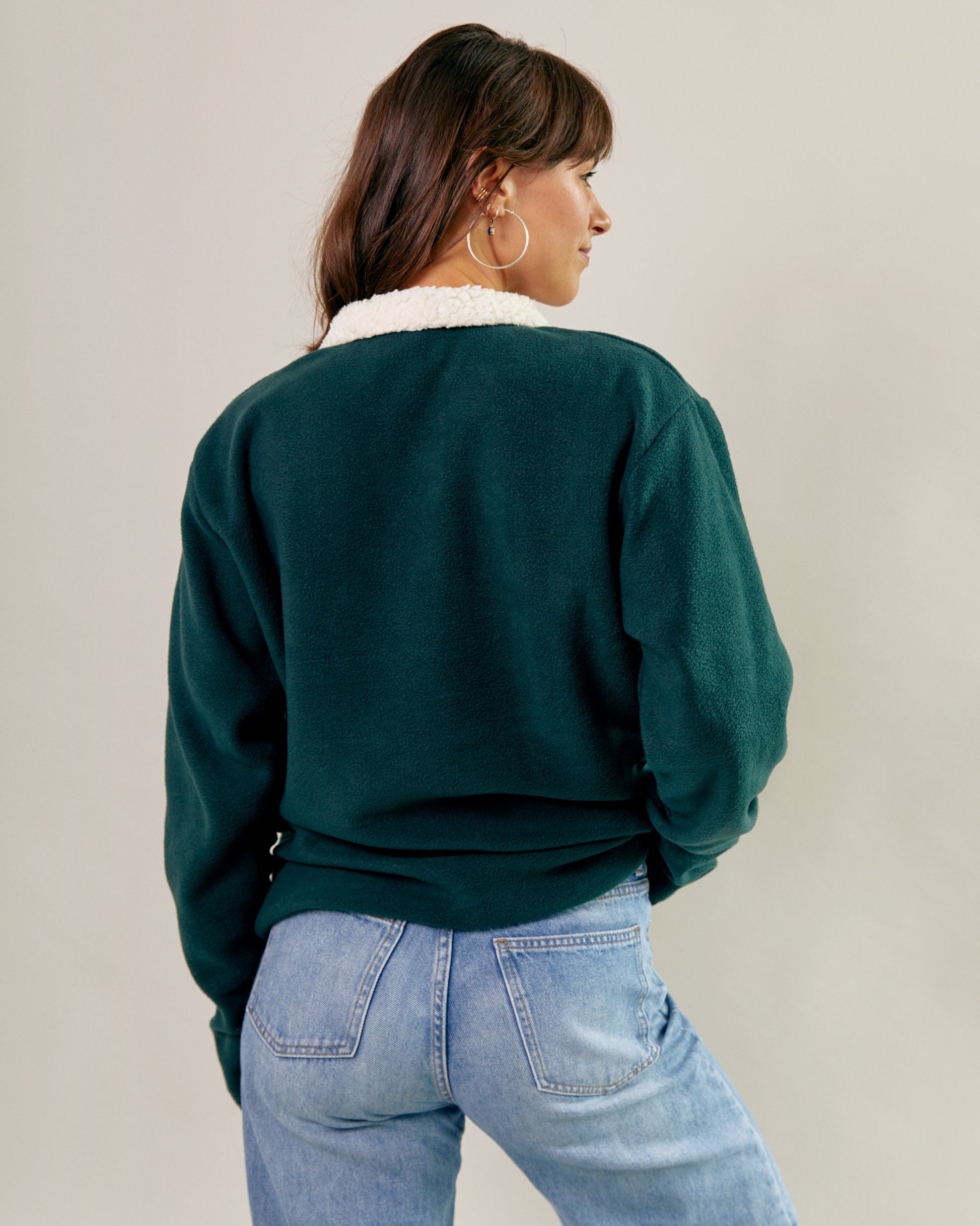 polar fleece green back