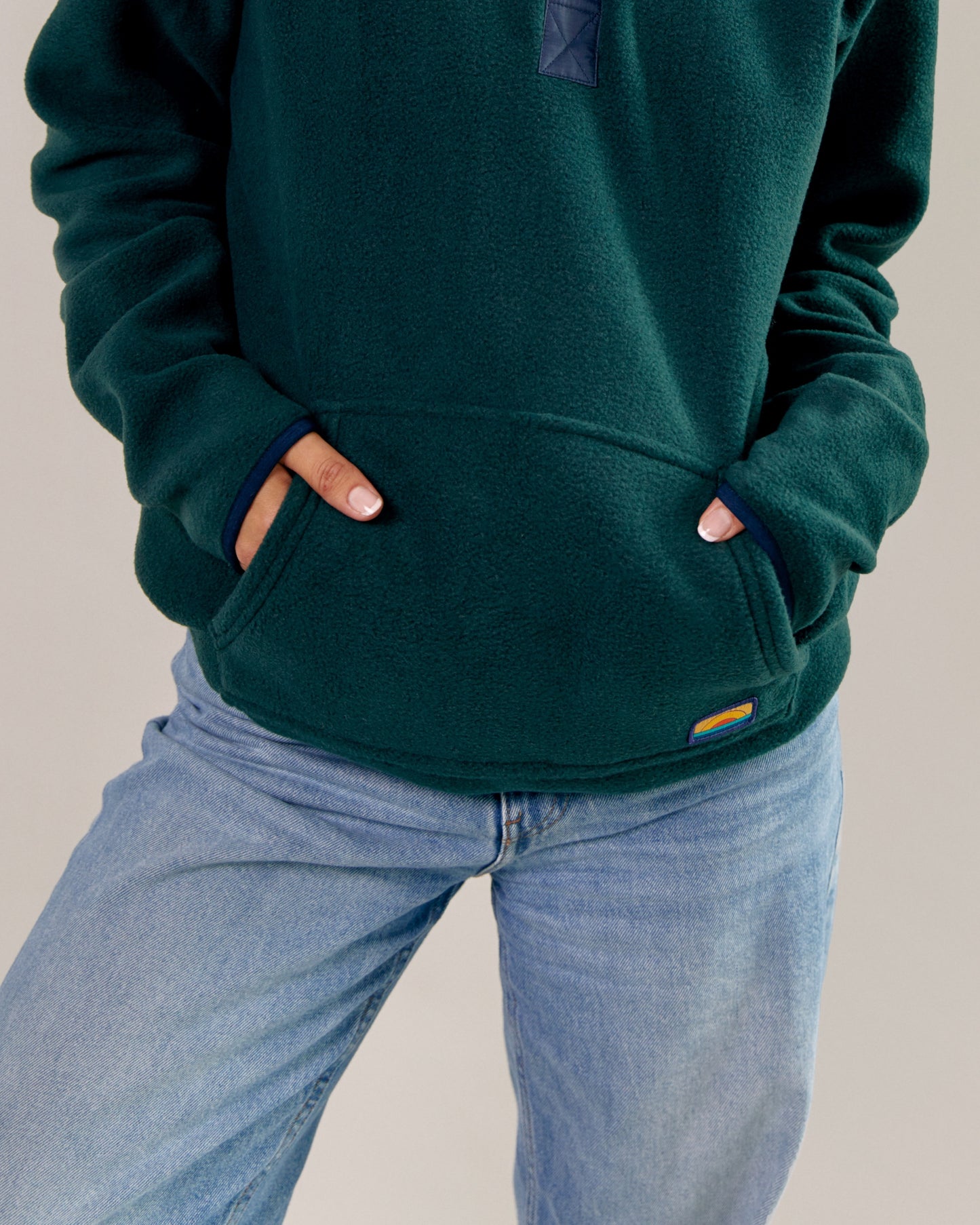 polar fleece green pocket