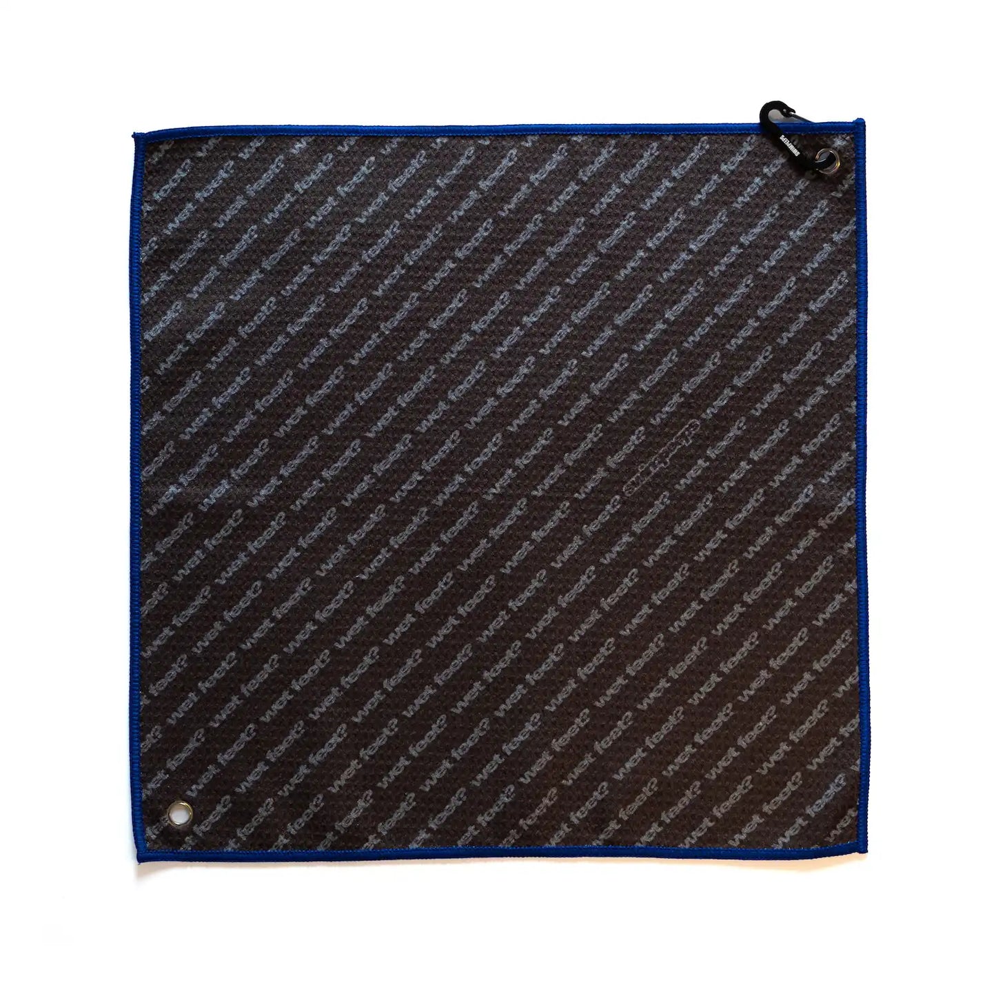 Swim Peeps Dry Step swim changing mat, black and white, reverse side on white background.