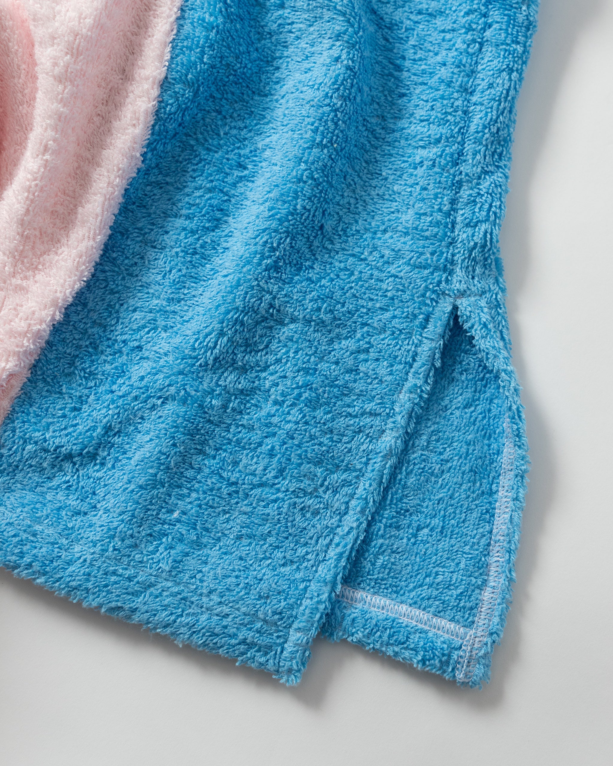 yellow pink blue towel poncho side slit